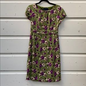 Boden US 8R Green Floral Dress